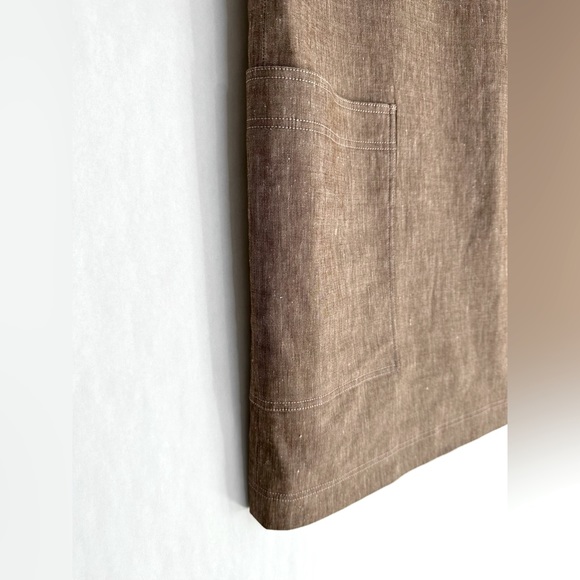 Theory Mod Sleeveless Bronze Linen Blend Shift Dress Size 2 NWT - Picture 8 of 15